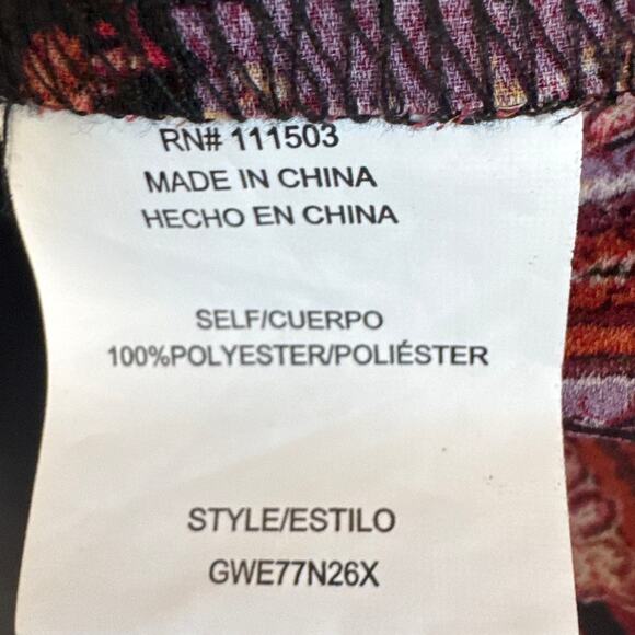 Anthropologie Fig and Flower Women's  Blouse Paisley Floral Black Red  3X Fall - Picture 8 of 9